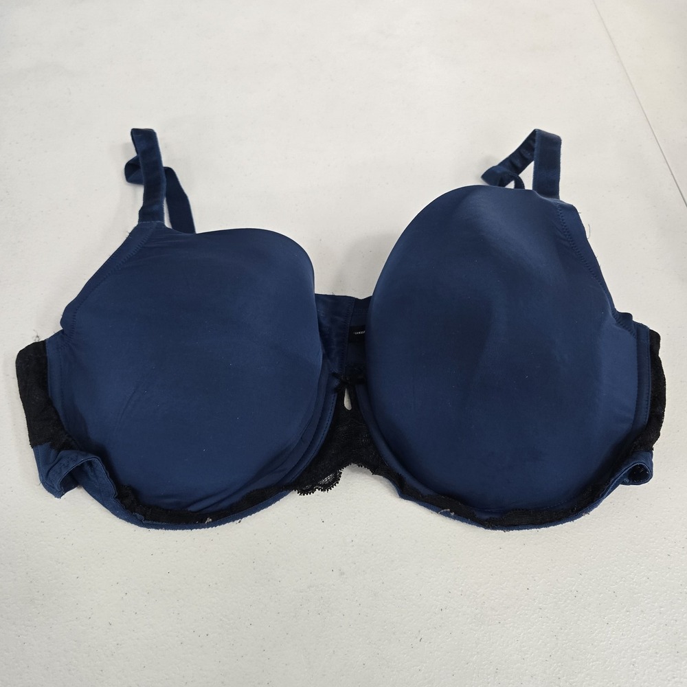 Torrid Women Bra 42DD Blue T Shirt Underwired Knit‎ Strap Lightly Lined